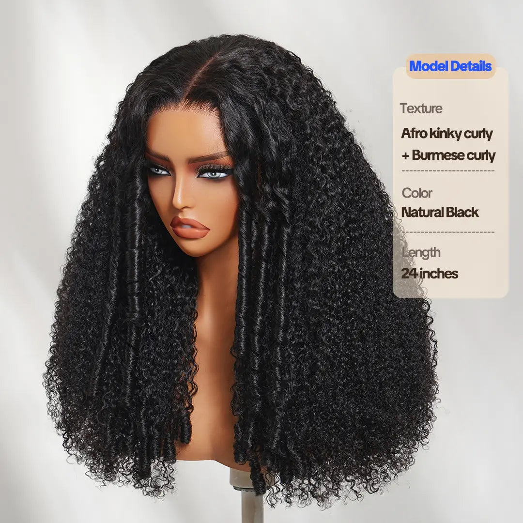 Spiral Curls Water Curly Chestnut Brown Ombre Burmese 7x5 Lace Wig Twist Out at the End Virgin Human Pre-everything Tangle-Free 16-24 Inches Soft Bouncy Hair Summervibes