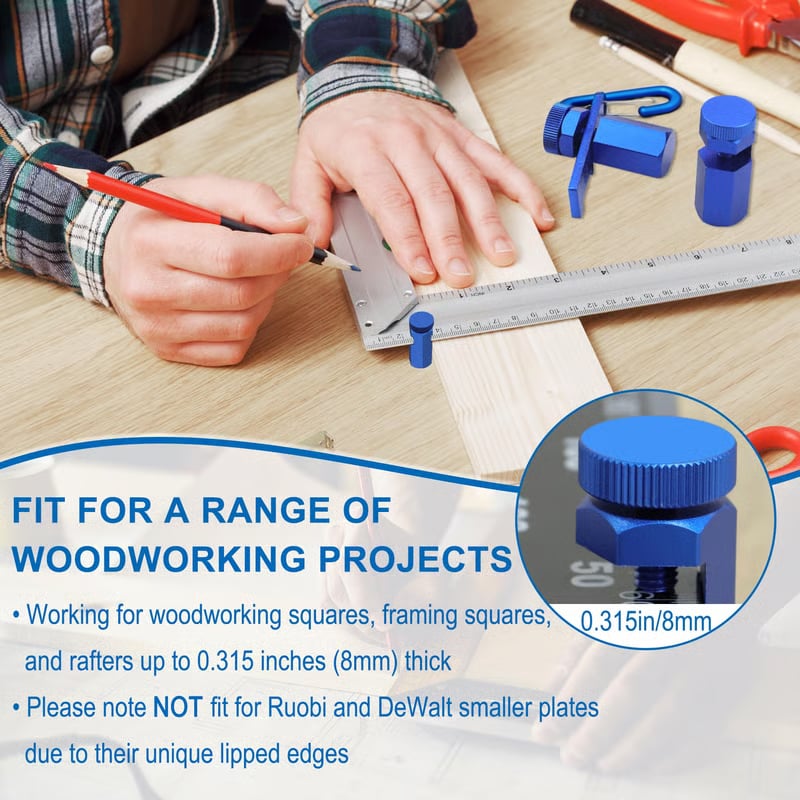 ✨49% OFF - Tall Stair Gauges for Framing Square – Hexagonal Stable Lock with Holder & Hook for Carpentry & Circular Saw