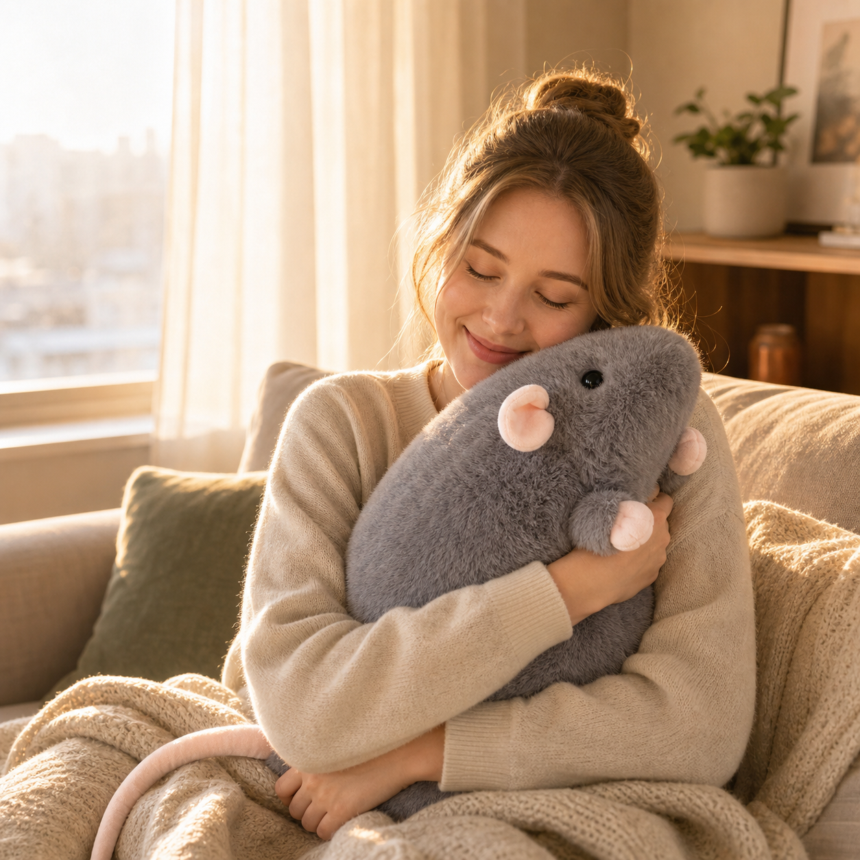 Qelavo®The Chubby Rat Plush Made for Hugs