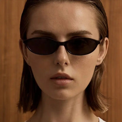 [Summer Vibes] Retro Oval Sunglasses — Women's Stylish Cat-Eye Style, '90s Trend-Inspired. Featuring a lightweight, narrow-frame design, these shades are chic, versatile, and offer UV protection.