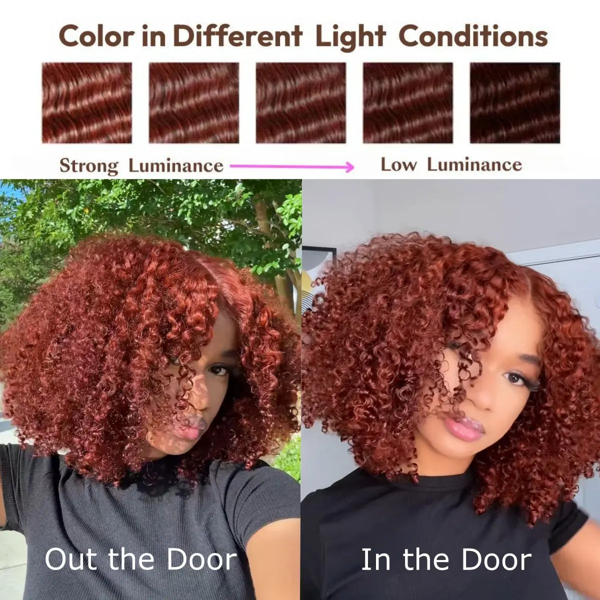 250% Density Reddish Brown Fluffy Afro Wig