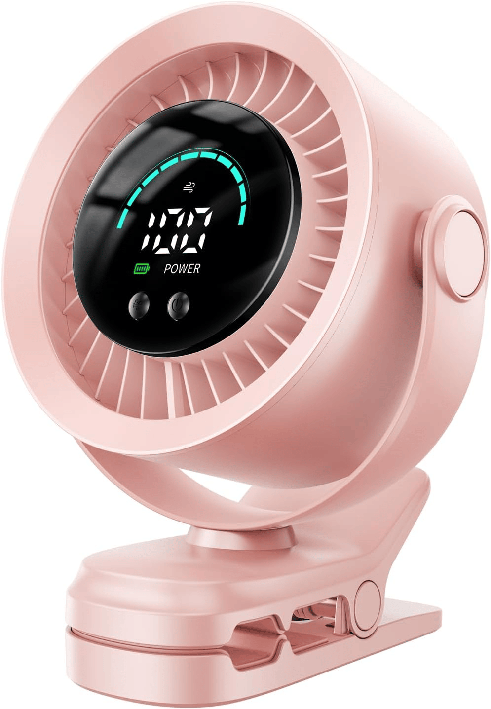 4000mAh Rechargeable Portable Clip on Fan-100-Speed Touch Control
