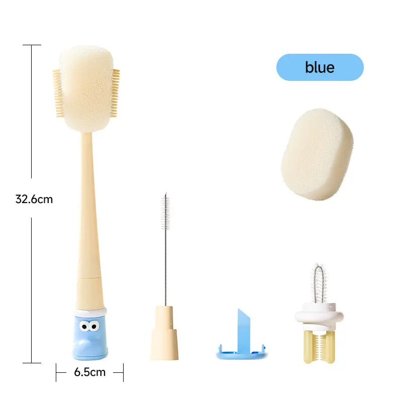 5-in-1 Bottle & Straw Cleaning Brush – Multifunctional Tool for Bottles, Cups, Straws (Cream White/Jasmine Green)-suhui