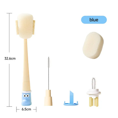 5-in-1 Bottle & Straw Cleaning Brush – Multifunctional Tool for Bottles, Cups, Straws (Cream White/Jasmine Green)-suhui