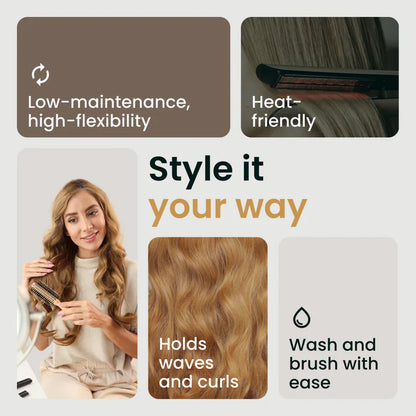 Blonde—High Quality Halo Hair Extensions(Comprising Wavy + Straight)