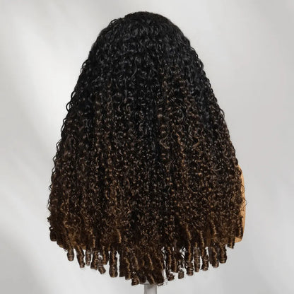 Spiral Curls Water Curly Chestnut Brown Ombre Burmese 7x5 Lace Wig Twist Out at the End Virgin Human Pre-everything Tangle-Free 16-24 Inches Soft Bouncy Hair Summervibes