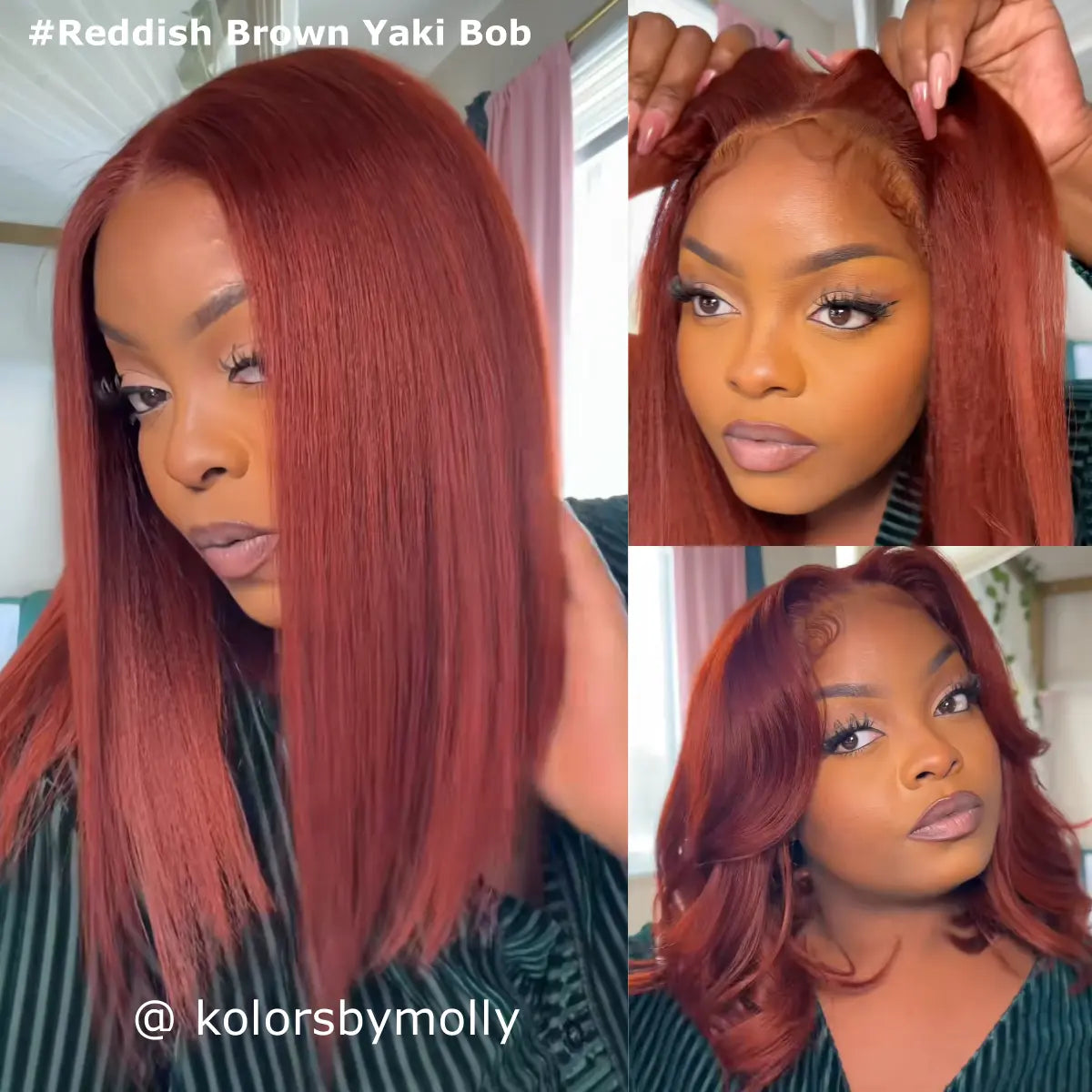 Glueless Yaki Straight Short Bob Wig - 7x5 HD Lace