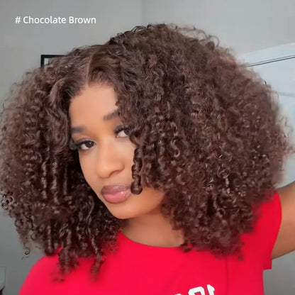 250% Density Reddish Brown Fluffy Afro Wig