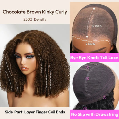 250% Density Reddish Brown Fluffy Afro Wig