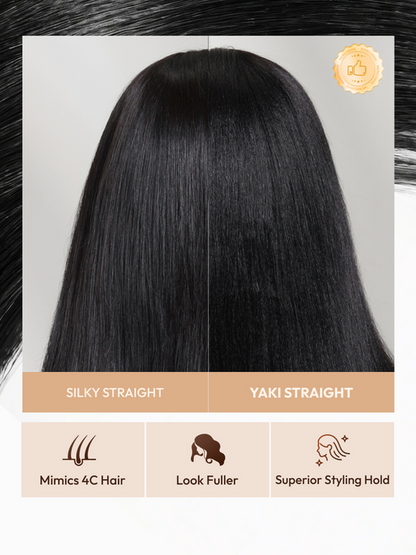 Glueless Yaki Straight Short Bob Wig - 7x5 HD Lace