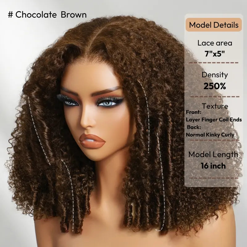 250% Density Reddish Brown Fluffy Afro Wig