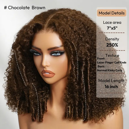 250% Density Reddish Brown Fluffy Afro Wig
