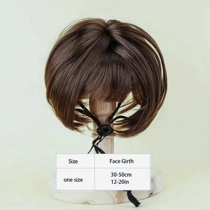 Cute Short Hair Wig Pet Headband, Funny Pet Wig Hair Accessories for Dogs & Cats