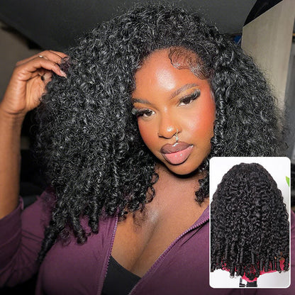 3 In 1 Half Wig | Burmese Curly Glueless Wear Go Half Wig