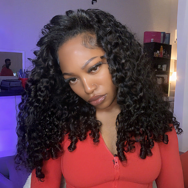 3 In 1 Half Wig | Burmese Curly Glueless Wear Go Half Wig
