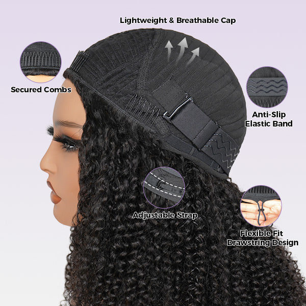 3 In 1 Half Wig | Burmese Curly Glueless Wear Go Half Wig