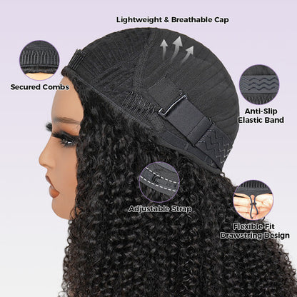 3 In 1 Half Wig | Burmese Curly Glueless Wear Go Half Wig