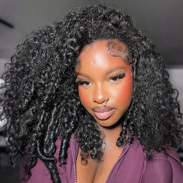 3 In 1 Half Wig | Burmese Curly Glueless Wear Go Half Wig