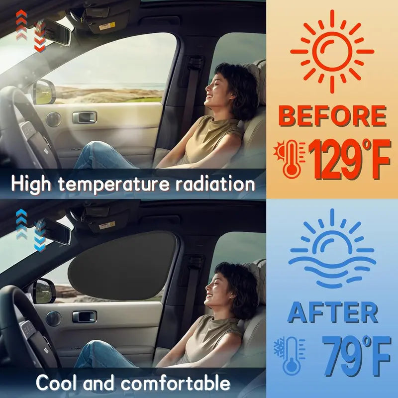 Car Side Window Sunshade, Shading and UV Blocking, Protects car Interior and Privacy for All Models
