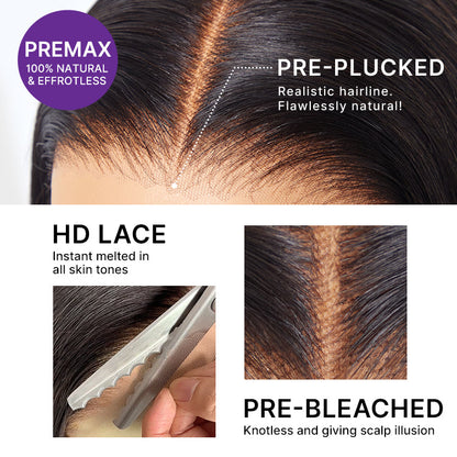 All-Day Comfort Wig 180% Density Blonde Highlight Butterfly Cut Layered Light Yaki Straight Glueless