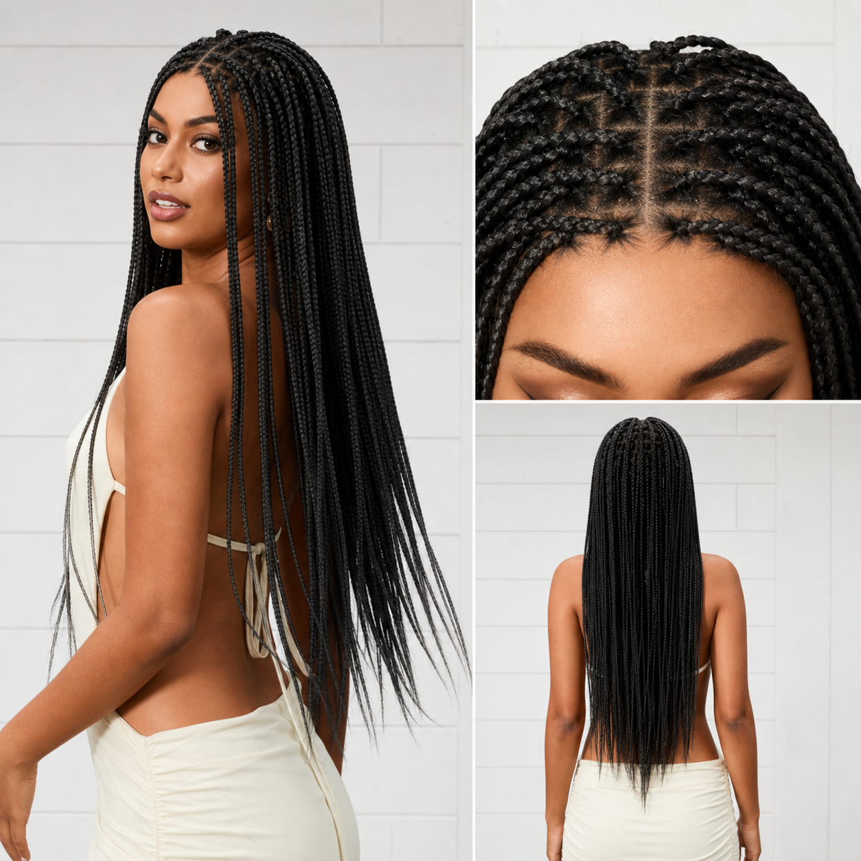 HD Lace Knotless Box Braided Wig | Real Scalp Look Glueless Wig - Qelavo