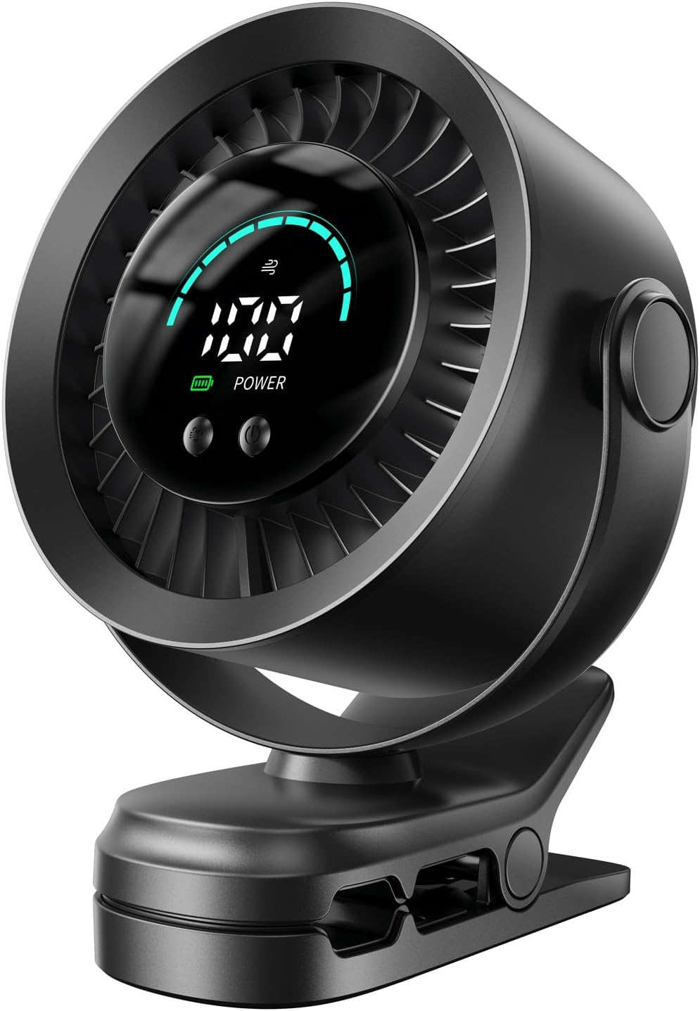4000mAh Rechargeable Portable Clip on Fan-100-Speed Touch Control