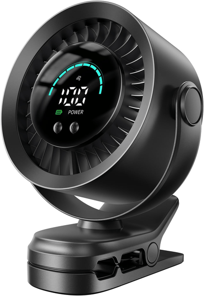 4000mAh Rechargeable Portable Clip on Fan-100-Speed Touch Control