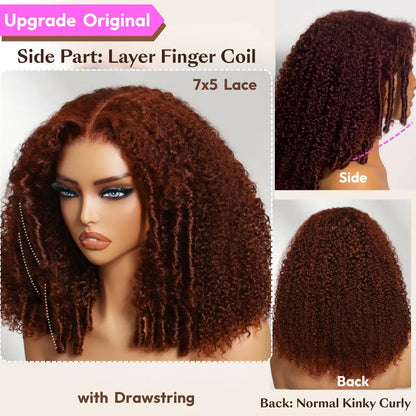 250% Density Reddish Brown Fluffy Afro Wig
