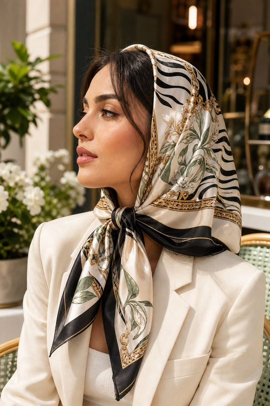 Qelavo® Faux Silk Satin Square Scarf - 70 x 70 cm