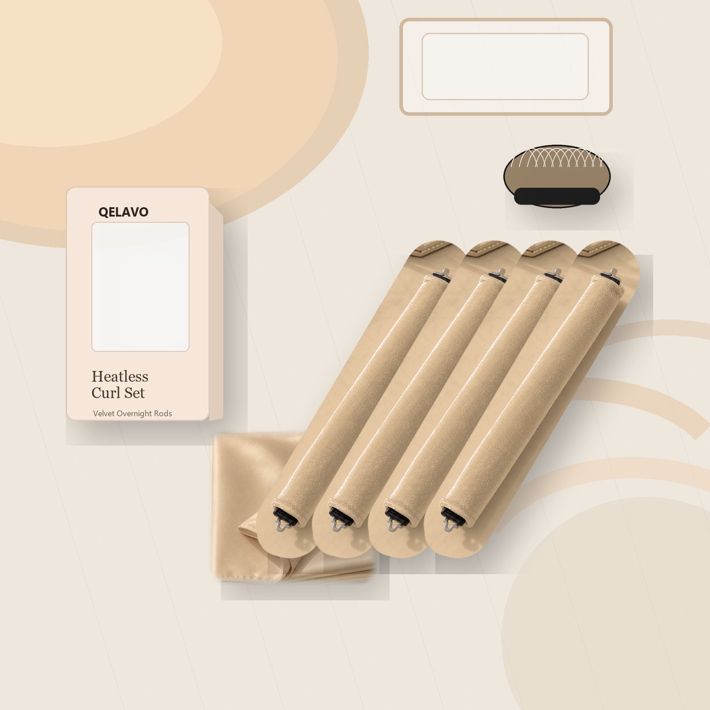 Qelavo® Velvet Heatless Curling Rod Set