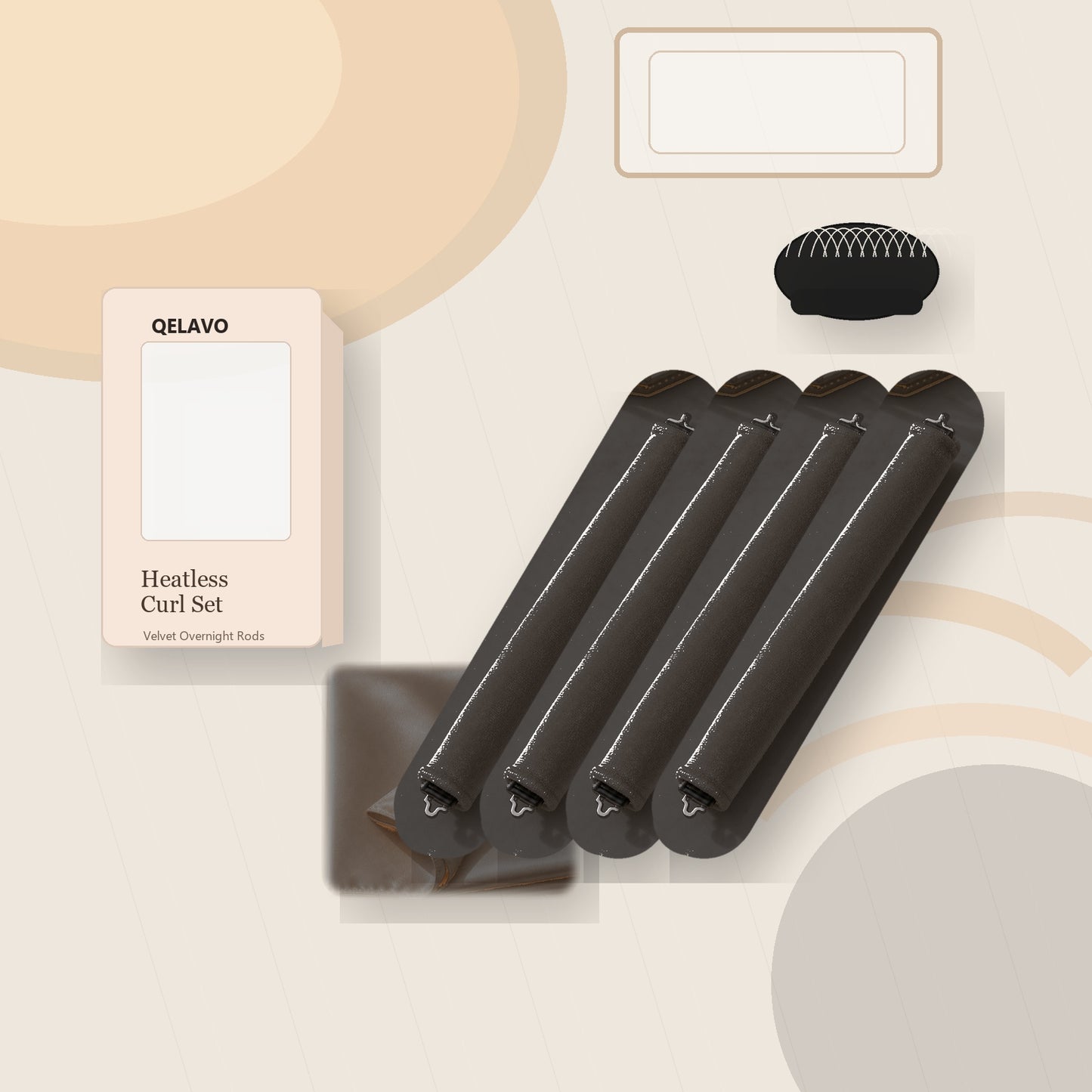 Qelavo® Velvet Heatless Curling Rod Set