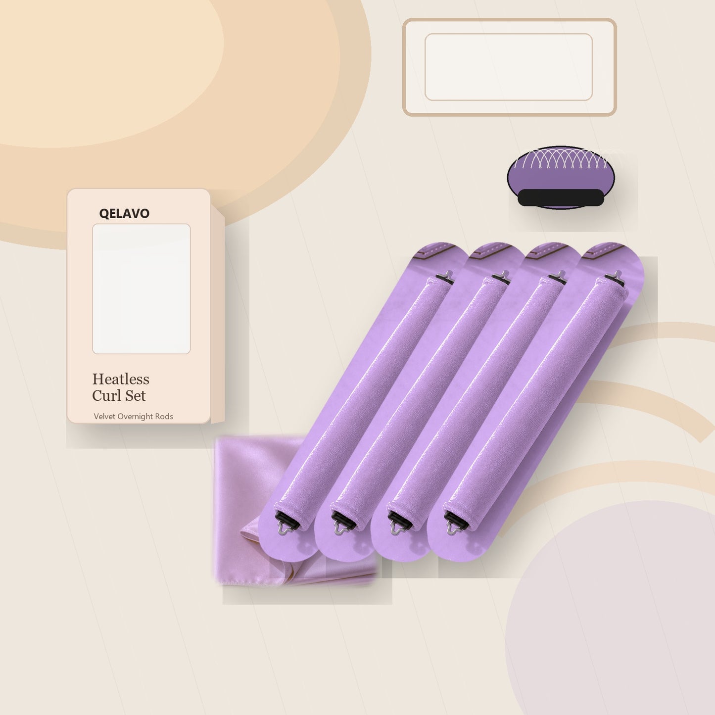 Qelavo® Velvet Heatless Curling Rod Set