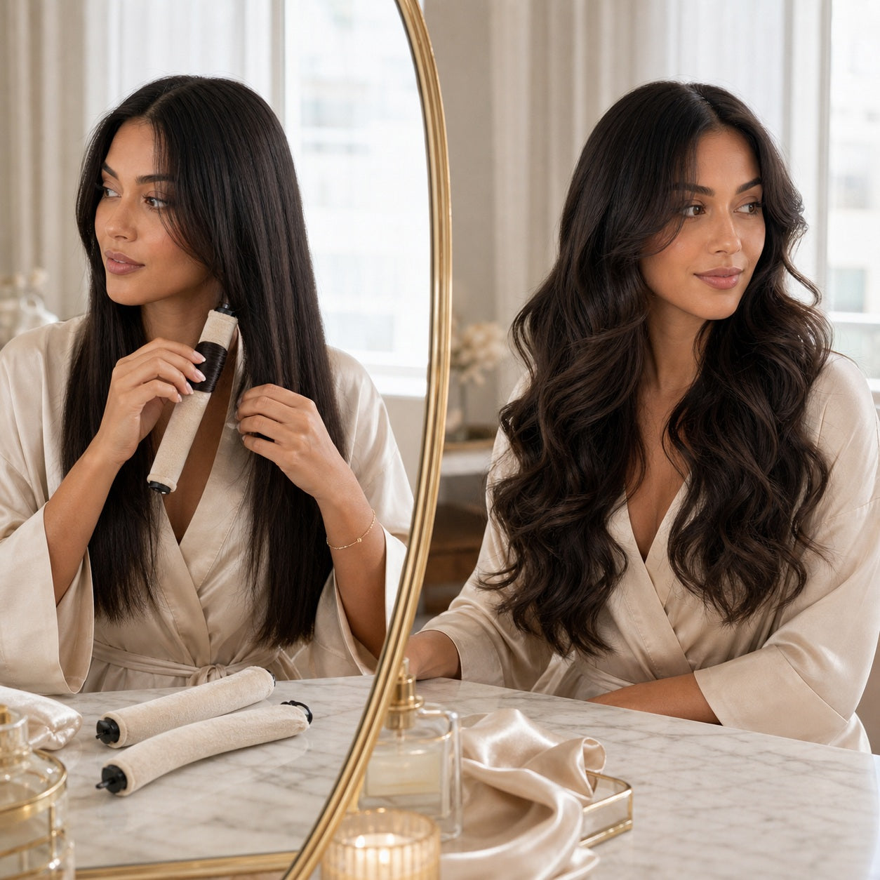Qelavo® Velvet Heatless Curling Rod Set